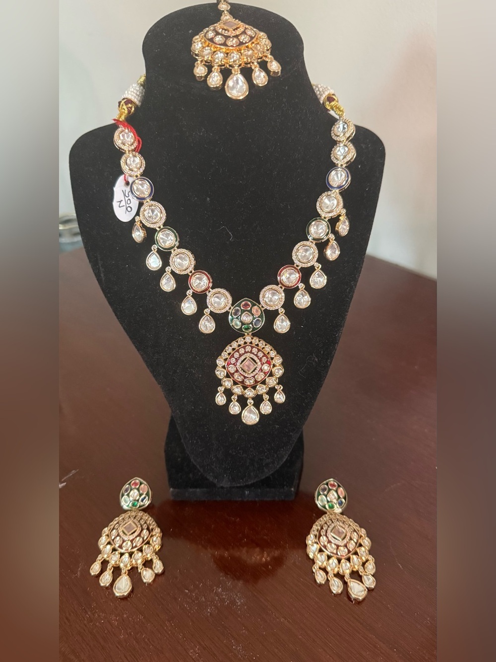 Luxury Sabyasachi Style Kundan Choker Necklace Set Meenakari Wedding Jewelry NWT